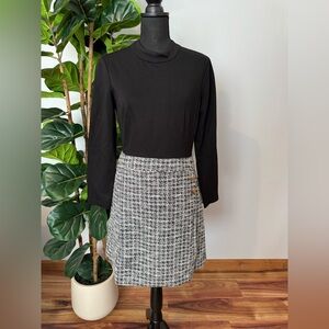 Eliza J Black and White A-Line Skirt